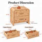 Vintagearth 3-Piece Bedroom Dresser and Nightstand Set, 53.82"W 7-Drawer Dresser & Two 2-Drawer Nightstands, Curved Bedroom Furniture Set, Light Burl
