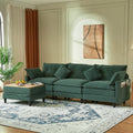 Vintagearth 108'' Sectional Modular Sofa L Shaped Cloud Couch with 1 Ottomans & 4 Pillows Tool-free Easy Assembly for Living Room Apartment, Green