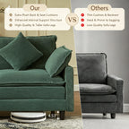 Vintagearth 108'' Modular Sectional Sofa U Shaped Cloud Couch with 2 Ottomans & 4 Pillows, Tool-free Easy Assembly for Living Room Apartment, Green
