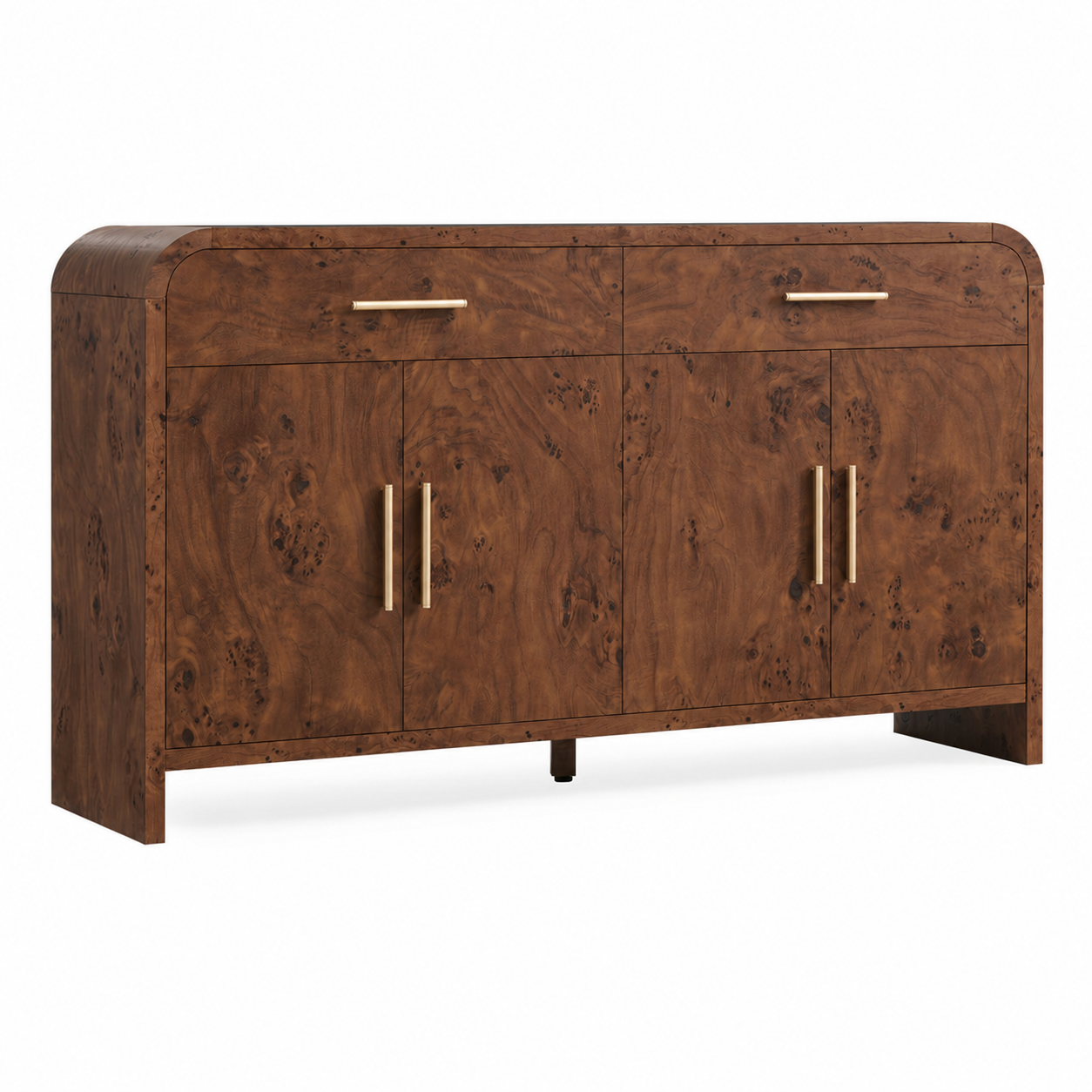 Vintagearth 60" Sideboard Buffet Cabinet with 2 Drawers & 4 Doors, Mid Century Storage Cabinet with Adjustable Shelves, Thick FSC-Certified Wood for Dining Room, Living Room & Entryway, Dark Burl