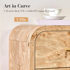 Vintagearth 9 Drawer Dresser for Bedroom, Curved 1.18" Thick FSC Certified Wood, Light Burl