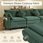 Vintagearth 108'' Modular Sectional Sofa U Shaped Cloud Couch with 2 Ottomans & 4 Pillows, Tool-free Easy Assembly for Living Room Apartment, Green