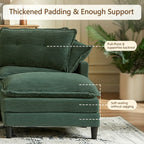 Vintagearth 141'' Cloud Couch U Shape Sectional Modular Sofa with 2 Ottomans & 4 Pillows Tool-free Easy Assembly for Living Room Apartment, Green