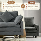 Vintagearth 108'' Cloud Couch U Shaped Modular Sectional Sofa with 2 Ottomans & 4 Pillows, Tool-free Easy Assembly for Living Room Apartment, Gray