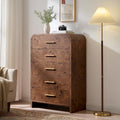 Vintagearth 5 Drawers Dresser for Bedroom, Curved 45.6" Tall FSC-certified Wood 1.18" Thick Board Dressers & Chests of Drawers for  Living Room, Hallway, Entryway, Dark Burl