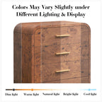 Vintagearth 5 Drawers Dresser for Bedroom, Curved 45.6" Tall FSC-certified Wood 1.18" Thick Board Dressers & Chests of Drawers for  Living Room, Hallway, Entryway, Dark Burl