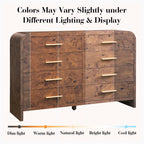 Vintagearth 8 Drawers Dresser for Bedroom, Curved FSC-certified Wood 1.18" Thick Board Dressers & Chests of Drawers for  Living Room, Hallway, Entryway, Dark Burl