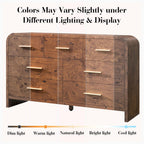Vintagearth 7 Drawers Dresser for Bedroom, Curved FSC-certified Wood 1.18" Thick Board Dressers & Chests of Drawers for  Living Room, Hallway, Entryway, Dark Burl