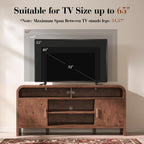 Vintagearth TV Stand with FSC-Certified 1.22" Thick Board, Storage Cabinets & Open Shelves, Curved Edge Entertainment Center for TVs up to 65", Dark Burl
