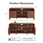 Vintagearth TV Stand with FSC-Certified 1.22" Thick Board, Storage Cabinets & Open Shelves, Curved Edge Entertainment Center for TVs up to 65", Dark Burl