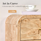 Vintagearth 9 Drawers Dresser for Bedroom, Curved FSC-certified Wood 1.18" Thick Board Dressers & Chests of Drawers for  Living Room, Hallway, Entryway, Light Burl